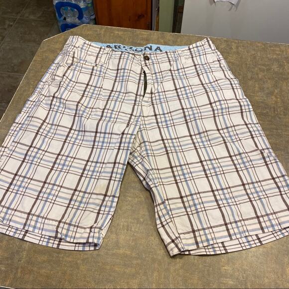 Arizona Jean Co Men’s Plaid Shorts Size 38 100% Cotton Button & Zipper Fly - Picture 1 of 7